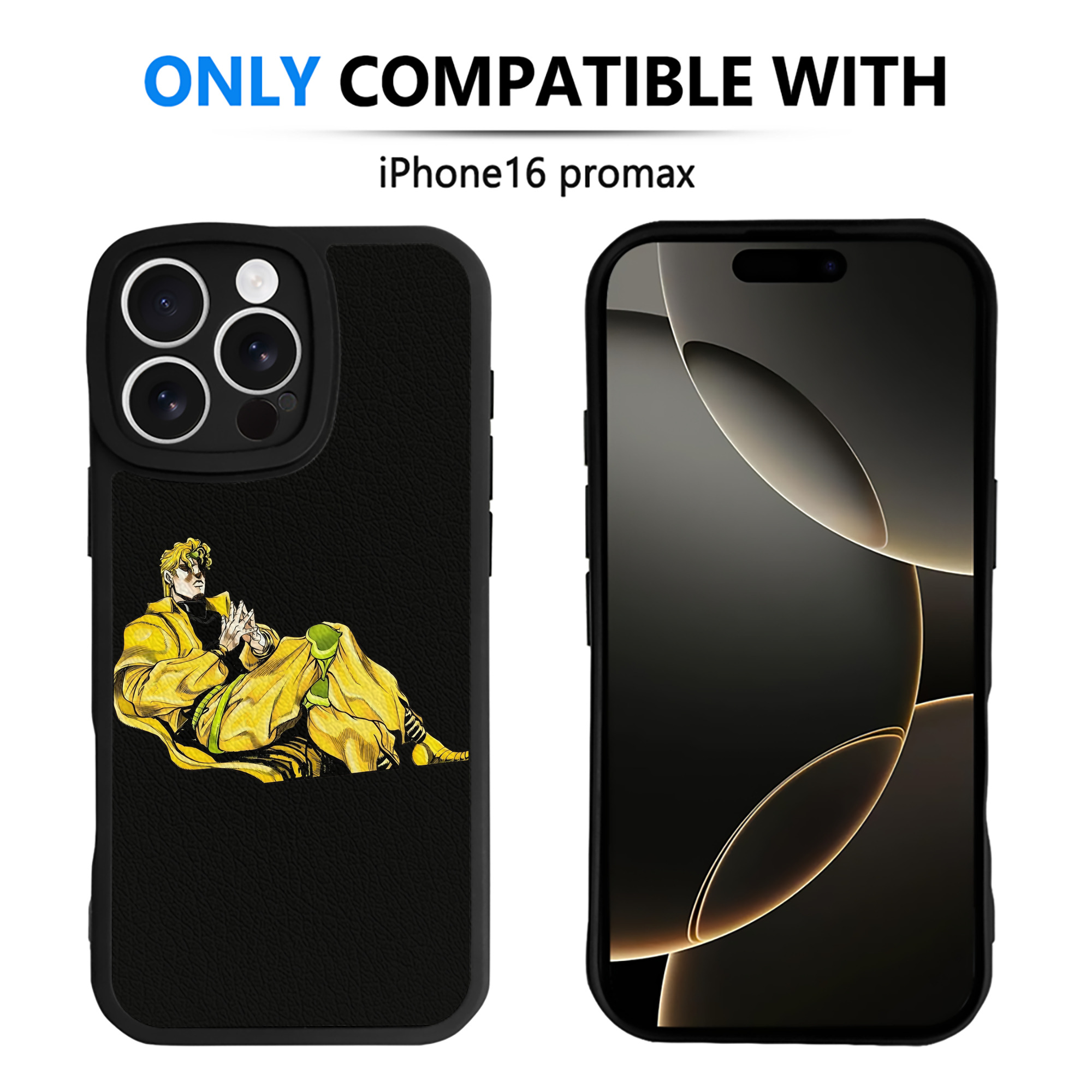 （画像用） ジョジョの奇妙な冒険 ディオ?ブランドー JoJo's Bizarre Adventure Dio Brando 【iPhone 16シリーズ対応】シリコンスマホケース（レザー調） 材質：シリコン